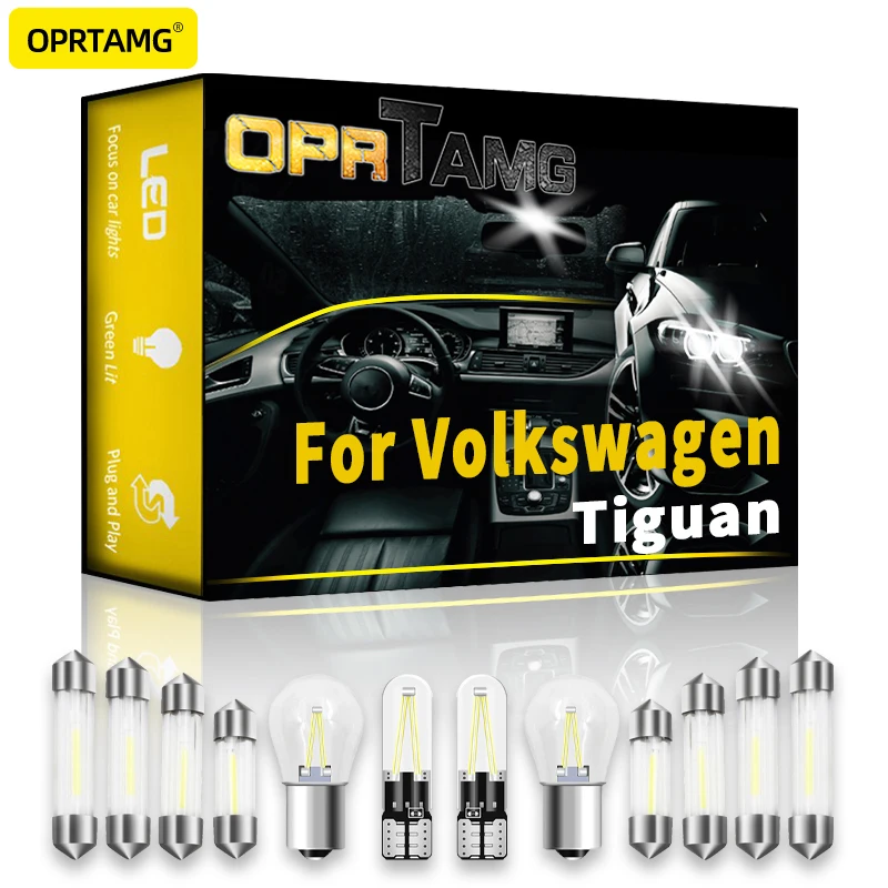 

OPRTAMG Canbus для Volkswagen VW Tiguan 5N MK2 MK1 Allspace 2008 2010 2013 2015 2017 2019 2020 аксессуары для внутреннего освещения светодиодный комплект