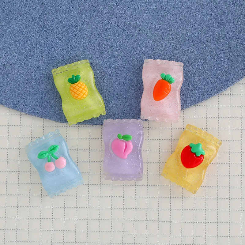 

10Pcs Cute Strawberry Cherry Pineapple Candy Resin Flatback Cabochon