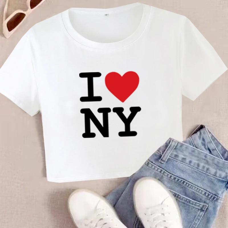 Y2k I Love Ny 2000 уличная одежда в стиле Харадзюку сексуальная Женская милая детская
