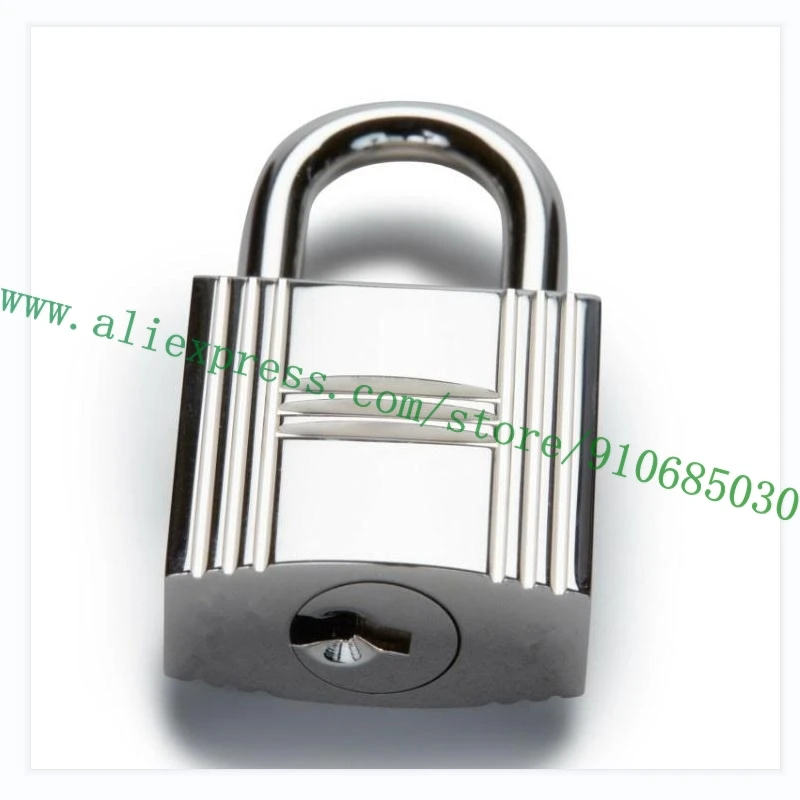1 Lock 2 Key Polished Smooth Silvery & Golden Stainless Alloy Padlock Bag Parts Replacement For Women Designer Handbag #161