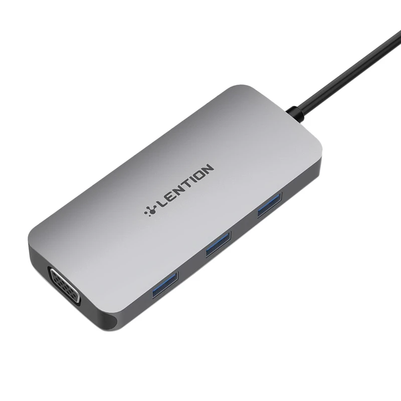 

LENTION CB-CE55 USB C Hub с 4K HDMI-совместимым с VGA SD/Micro-SD кардридером 3 USB 3.0 Type C зарядный адаптер для ПК ноутбука