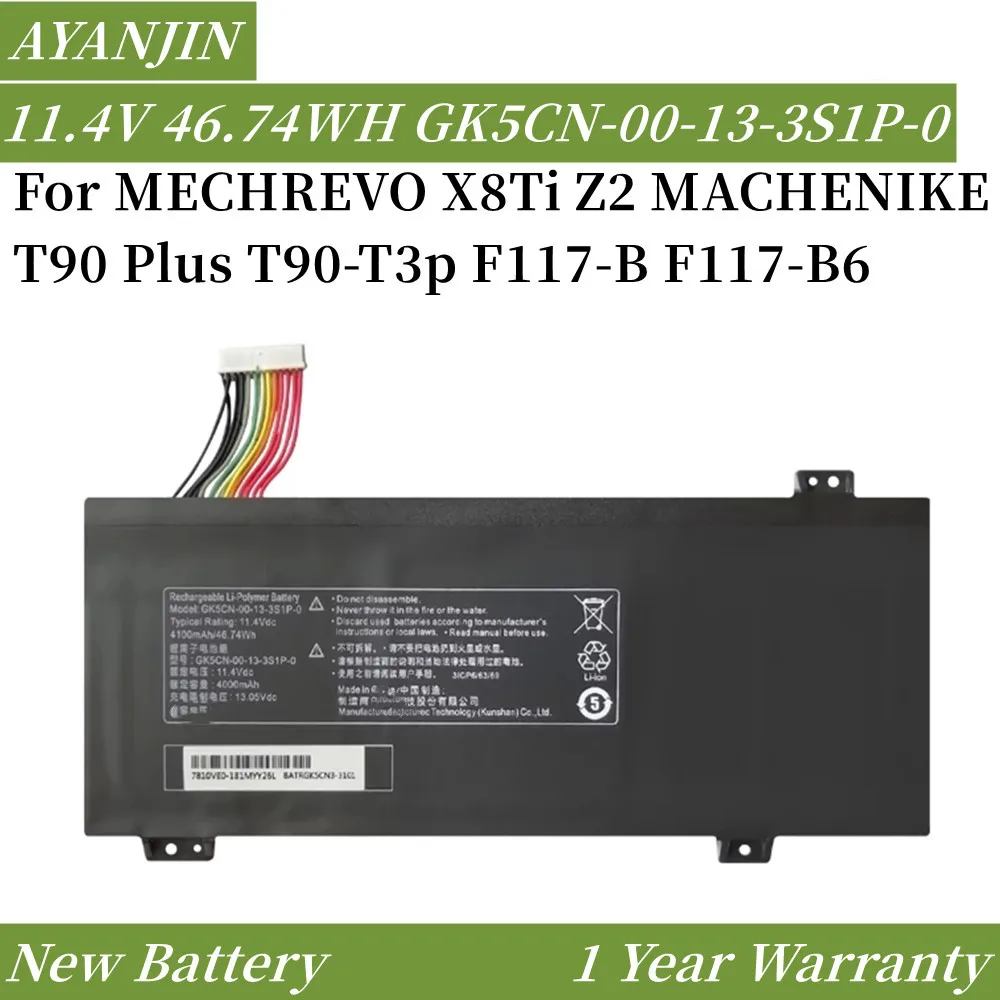 

GK5CN-00-13-3S1P-0 11.4V 46.74WH Battery For MECHREVO X8Ti Z2 MACHENIKE T90 Plus T90-T3p F117-B F117-B6 GK5CN GK5CN4Z GK7CN6Z