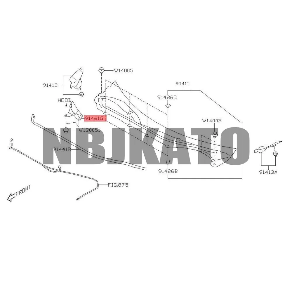 Новая декоративная накладка на болт петли капота 91461CA010, 91461CA000 для Subaru BRZ (art.: 3920da36738ee) - 3920da36738ee