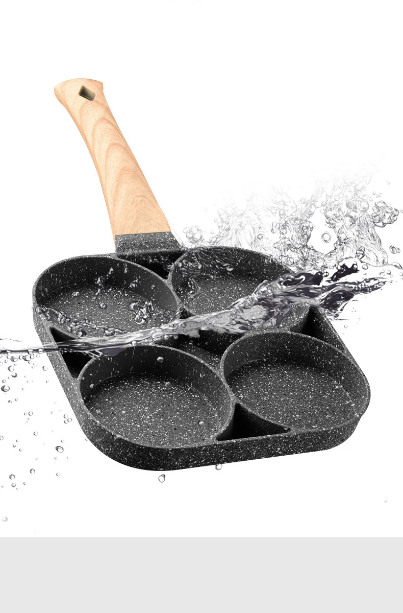 Антипригарная сковорода с 2/4 отверстиями для стейков яиц блинчиков утолщенная