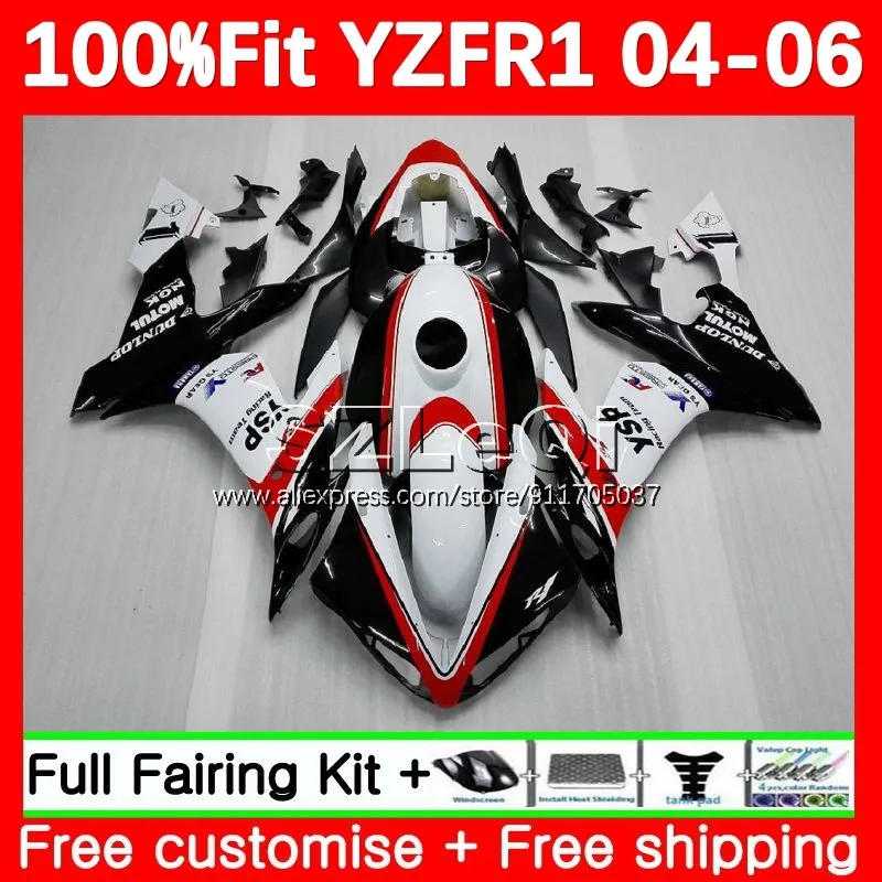 

red white OEM Body Kit For YAMAHA YZF-R1 YZF1000 YZF R1 R 1 YZFR1 04 05 06 YZF-1000 2004 2005 2006 Injection Fairing 131LQ.22