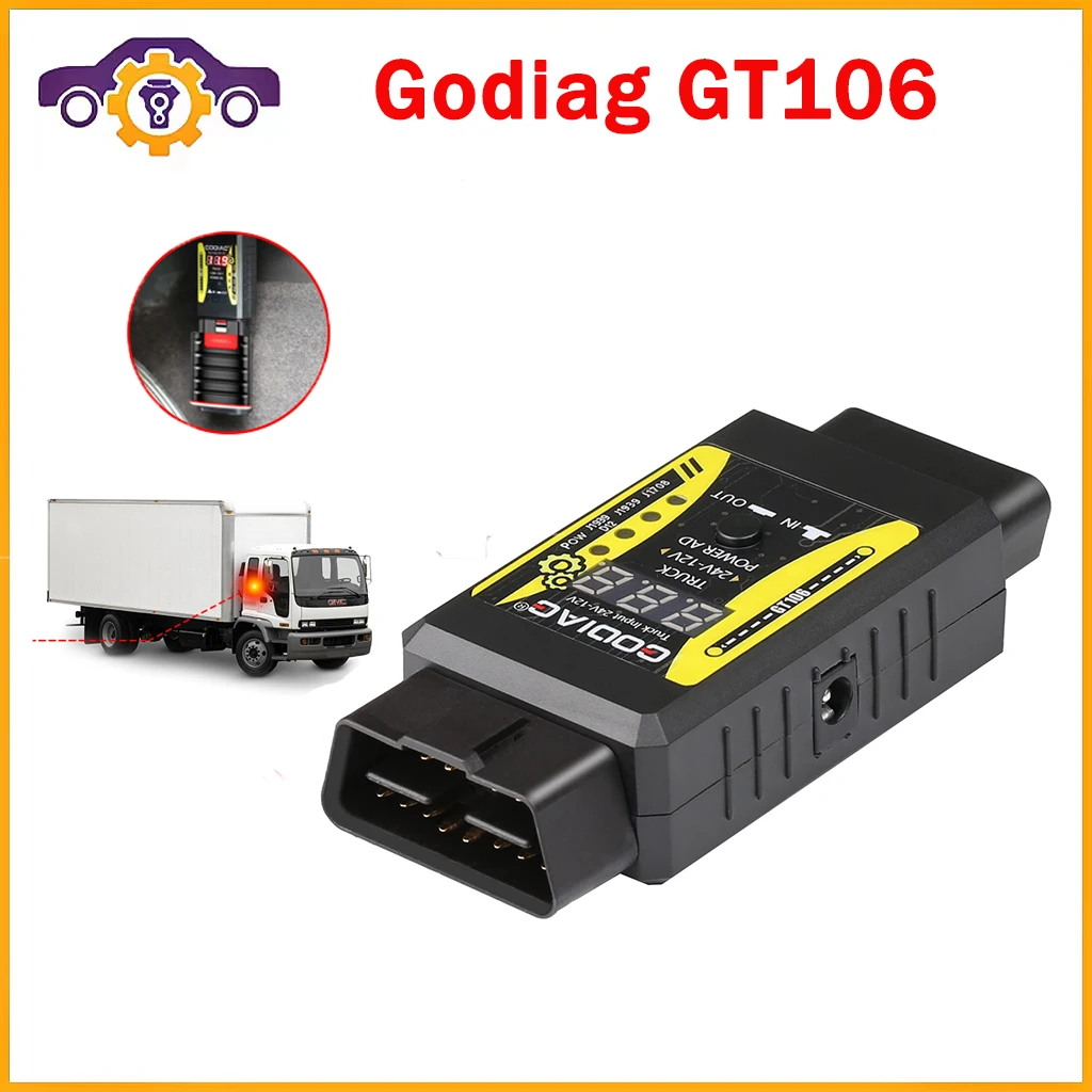 

GODIAG GT106 24V to 12V Heavy Duty Truck Adapter for X431 easydiag/ Golo/ M-DIAG/ IDIAG/ ThinkCar/ ICarScan/ Diagun/ GOLO