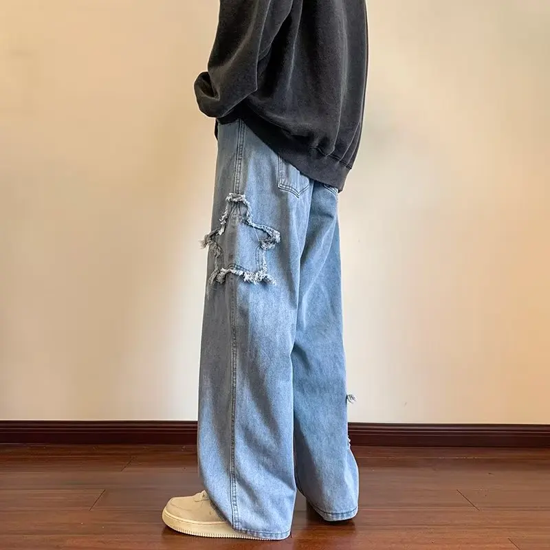 Wide Leg Cargo Pants Streetwear Baggy men Jeans 2022 Spring Autumn Men Korean Fashion Loose Straight Male Brand Clothing S-3XL
