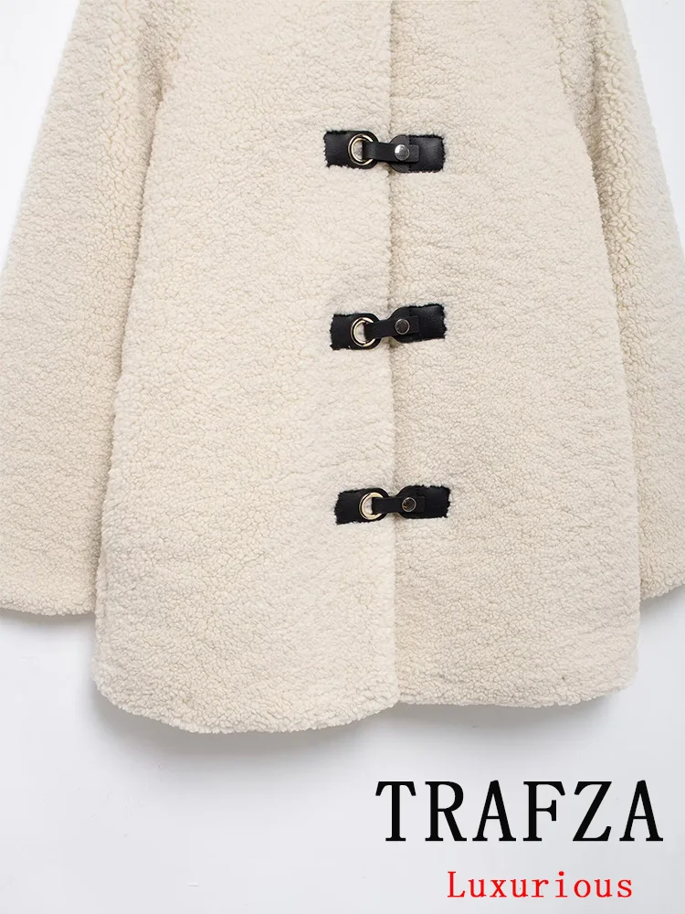 TRAFZA винтажное повседневное шикарное женское пальто с однотонным отложным