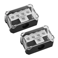2x 4 way power distribution block car auto audio 024 awg in 4810 gauge out car accessories