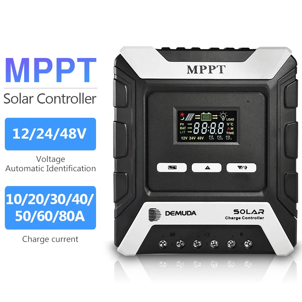 

Контроллер заряда солнечных батарей, MPPT 80 А 60 А 50 А 40 А 30 А 20 А 10 А, двойной USB ЖК-дисплей, 12 В 24 в 48 В постоянного тока, автоматический высокоэффе...