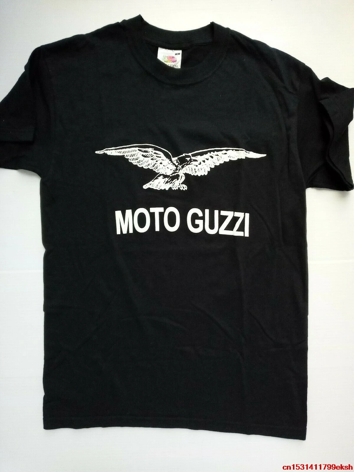 

Мотоциклетная черная футболка Moto Guzzi с логотипом «Белый Орел», 100 хлопок