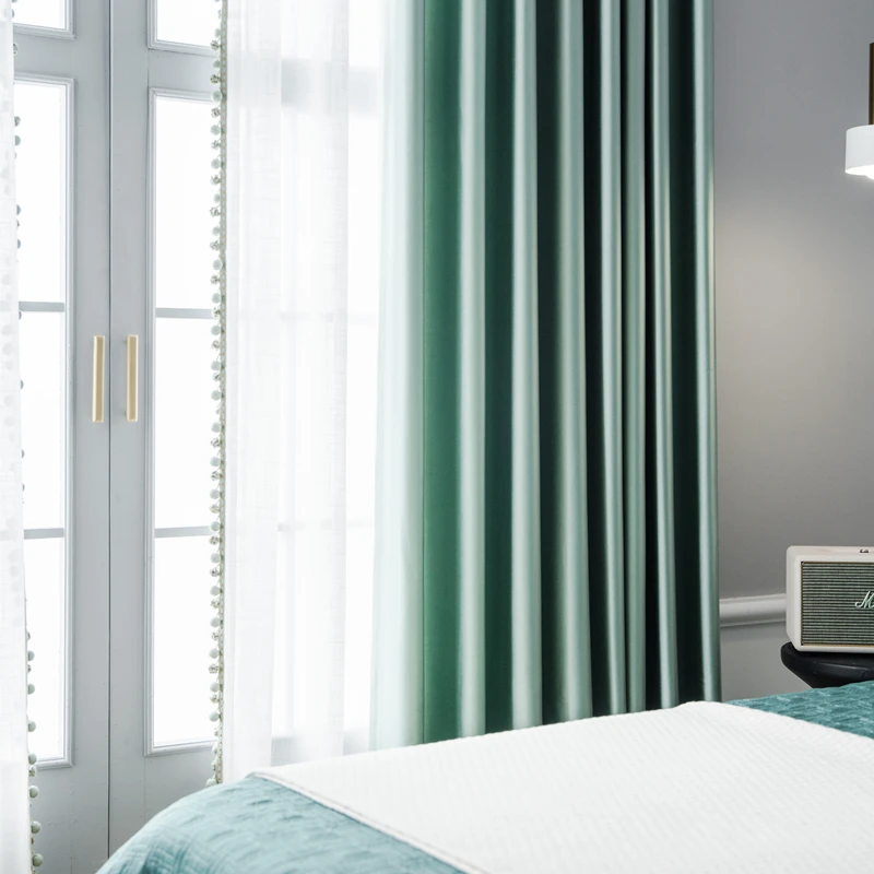 Светильник кие Роскошные весенние зеленые шелковые хлопковые шторы для гостиной