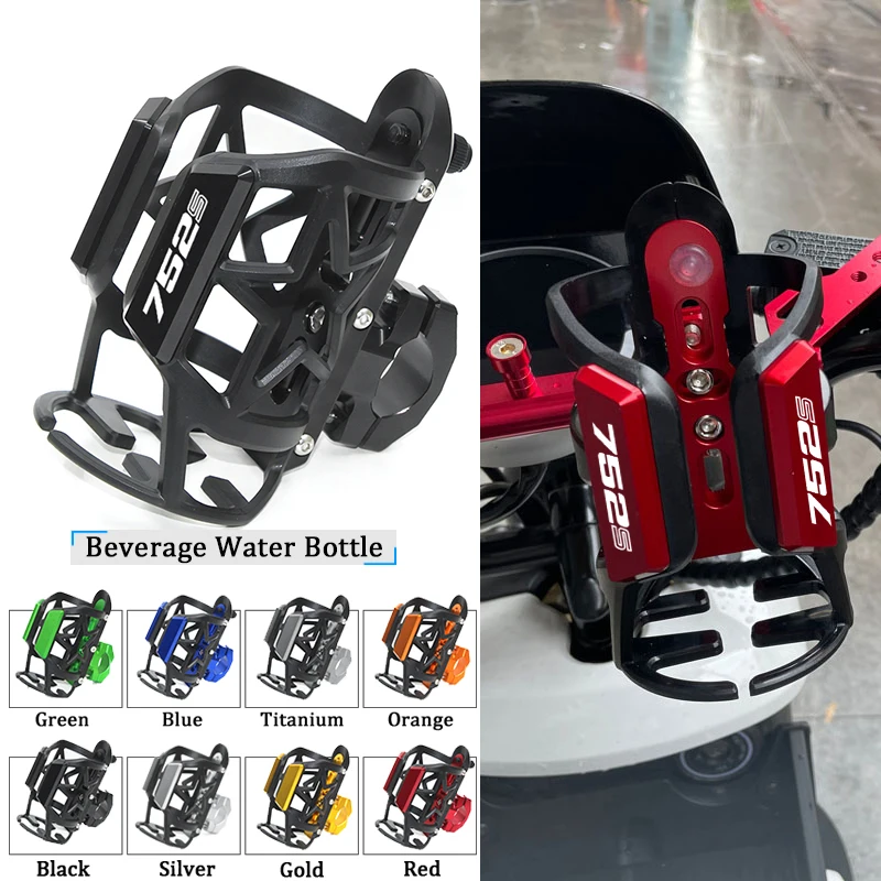 

Logo "752S" For Benelli 752S 752 S 2018-2022 New Motorbike Beverage Water Bottle Cage Drink Cup Holder Sdand Mount Accessories