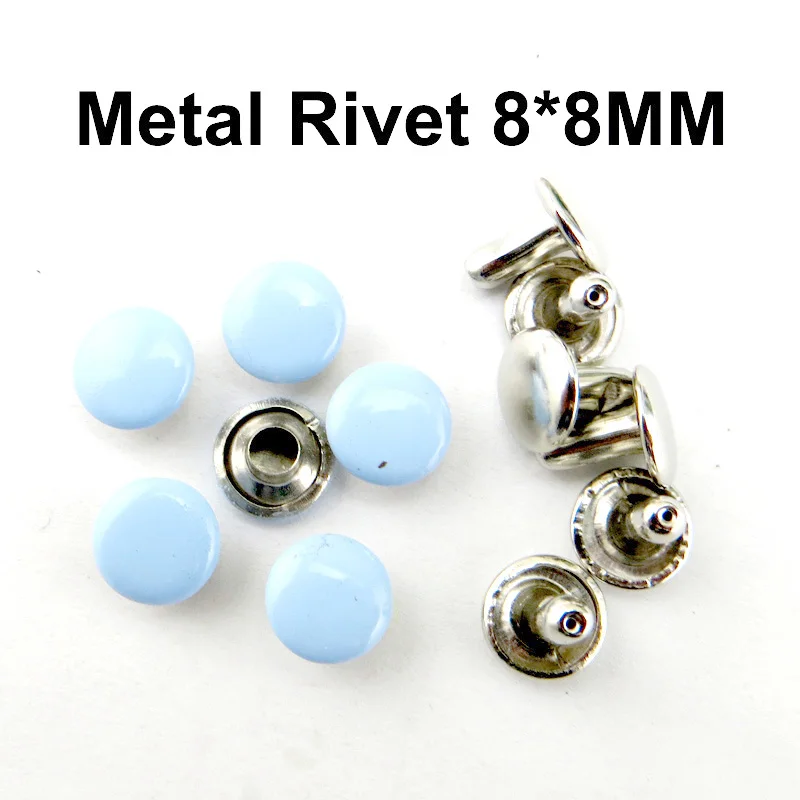 

100PCS Metal Blue Rivet 8MM Button Sewing Clothes Accessory Bag Rivets MR-051L