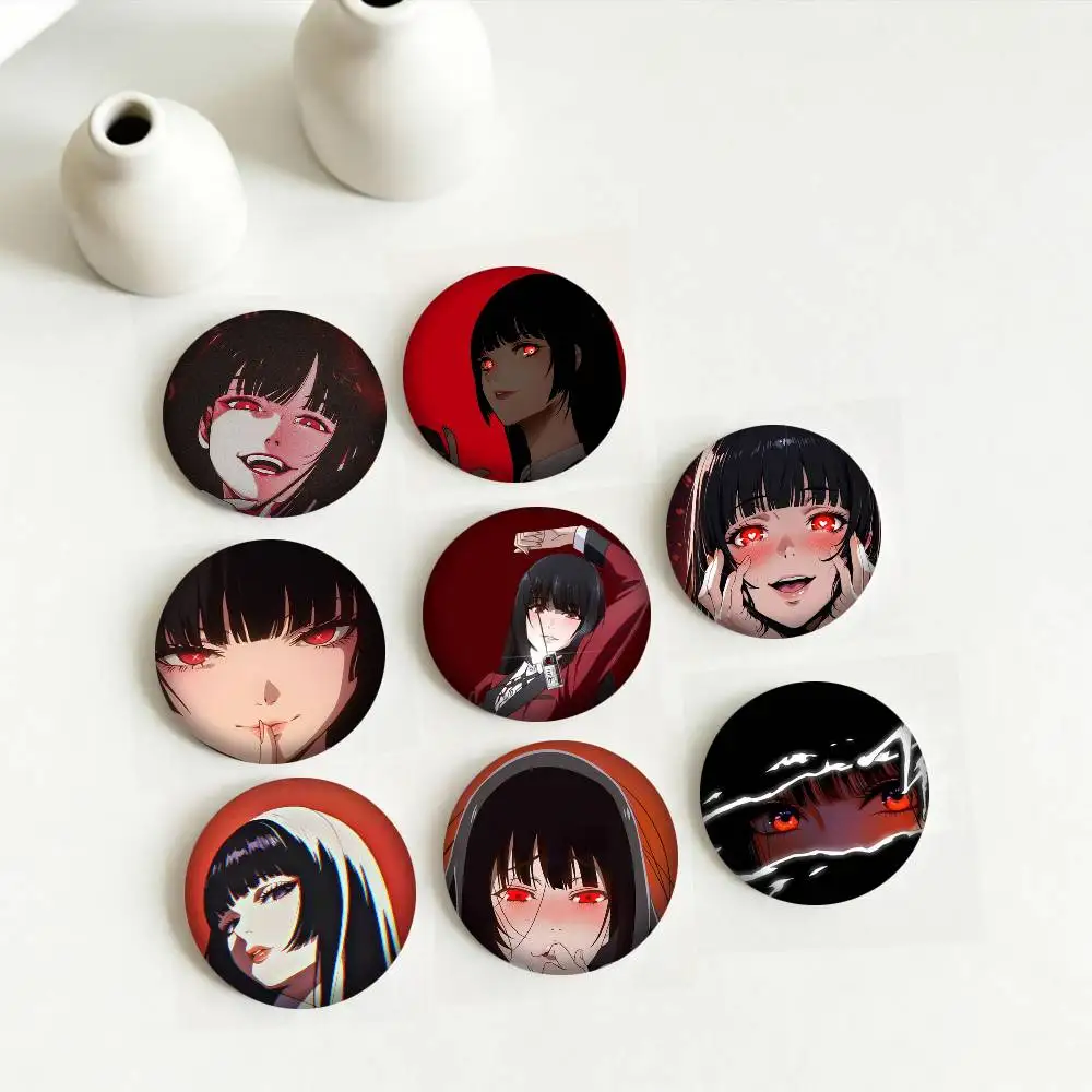 Фото Значки A-Anime Kakegurui Yumeko Jabami 25, 32, 44, 58, 75 мм, персонализированные круглые броши-пины, аксессуар, подарок №1