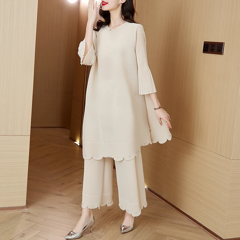 Волшебные плиссированные брюки Miyake комплект из двух предметов Женская юбка с