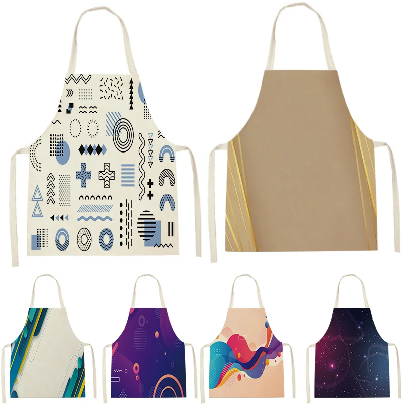 

Маслостойкий Кухонный Фартук с геометрическим рисунком, Кухонный Фартук с принтом для макияжа, магазин ногтей, Аксессуары для выпечки, грил...