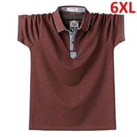 solid polo shirt men summer short sleeve polo shirts casual fashion big size 6xl polo cotton tops male summer tops red black