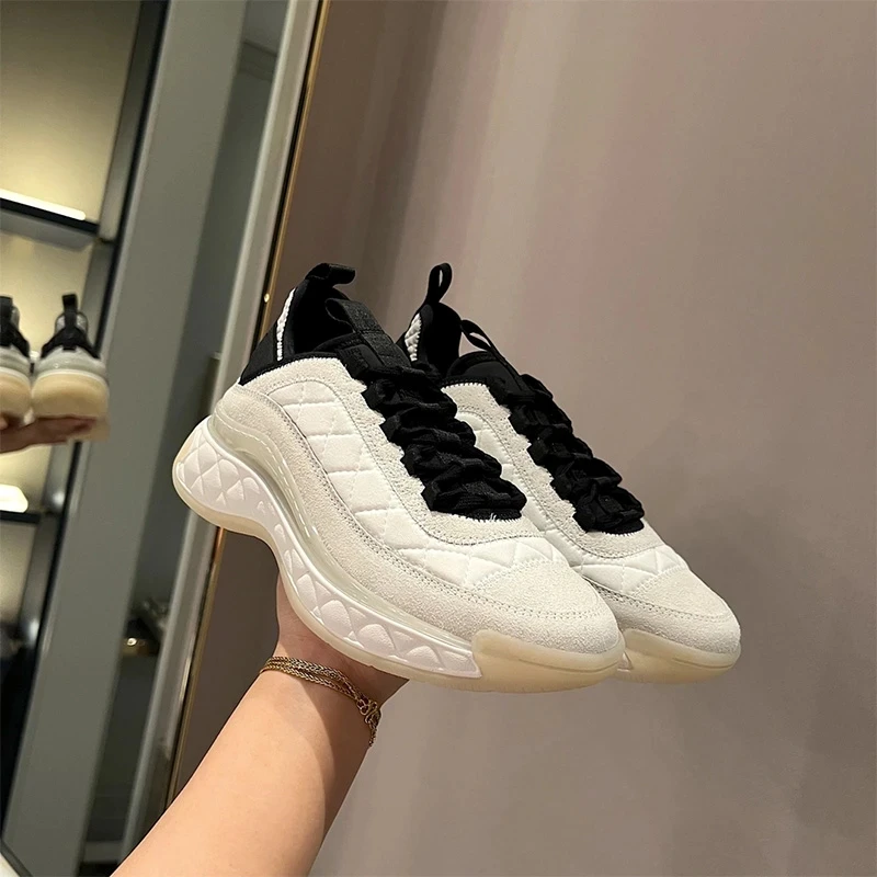 2023 new luxury men's and women's sports shoes, fashion classic leather thick-soled sneakers, lightweight breathable and comfort