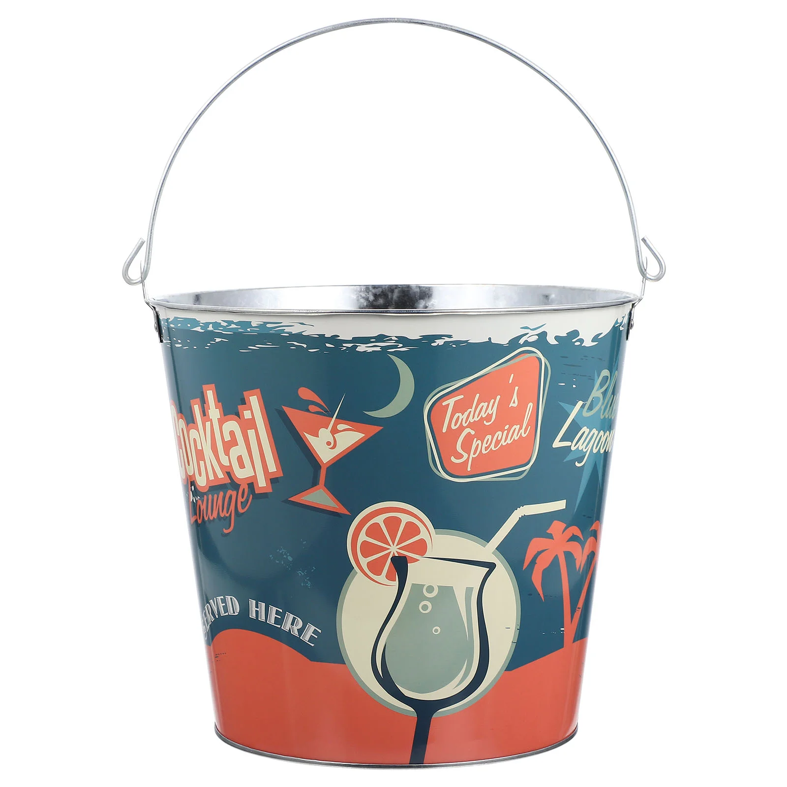 

1 Set Beach Party Camping Cocktail Bucket Iron Ice Bucket Ice Cube Container Beer Bucket Bar Ice Bucket
