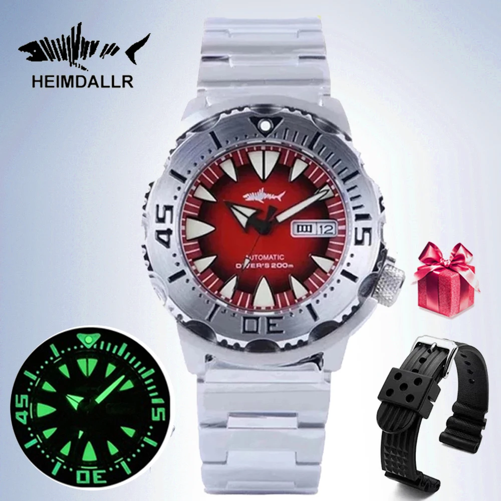 

HEIMDALLR Monster V2 Frost Automatic Watch Men Mechanical Wristwatches NH36A Sapphire Glass 62mas Black PVD Luminous Diving 200M