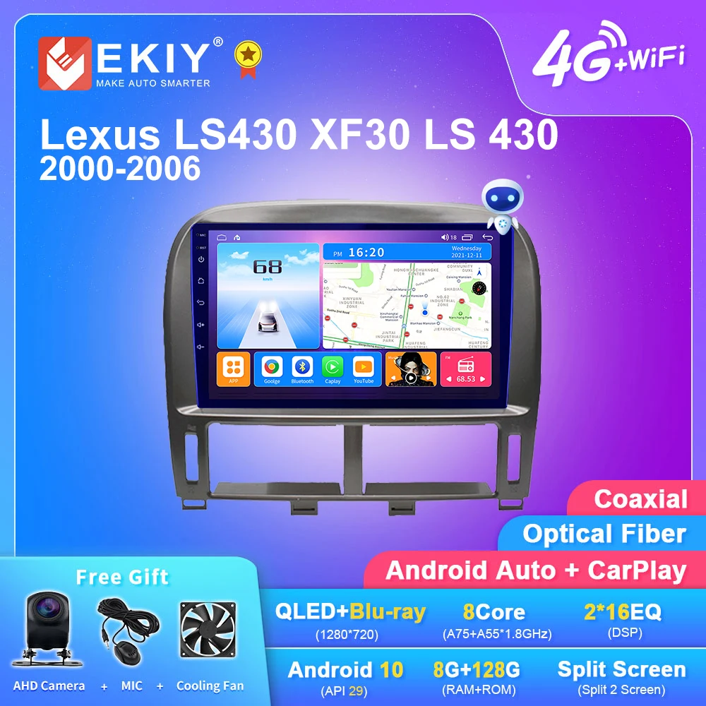 

EKIY T7 QLED Android Auto Radio For Lexus LS430 XF30 LS 430 2000 - 2006 Stereo Car Multimedia Video Player 2din Carplay GPS Navi