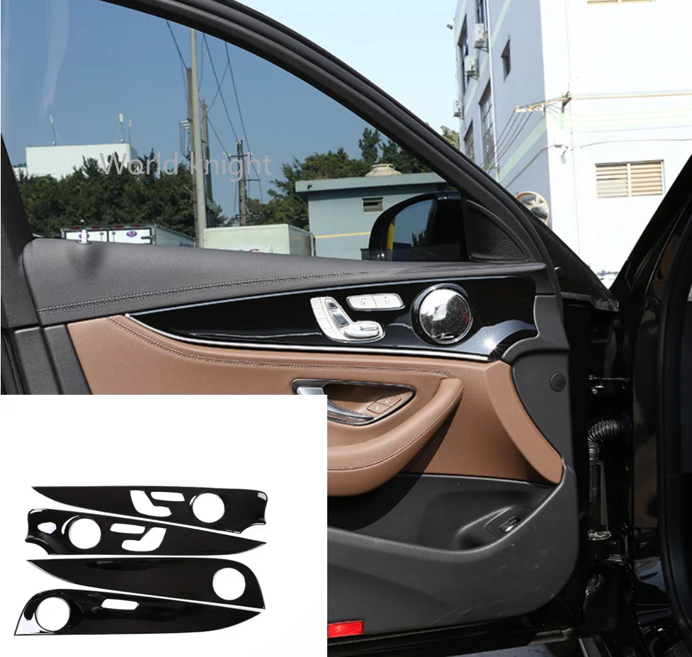 

For Mercedes Benz E Class W213 E200l E300l ABS Chrome Car Interior Door Decoration Panel Cover Trims Auto Accessories 4pcs