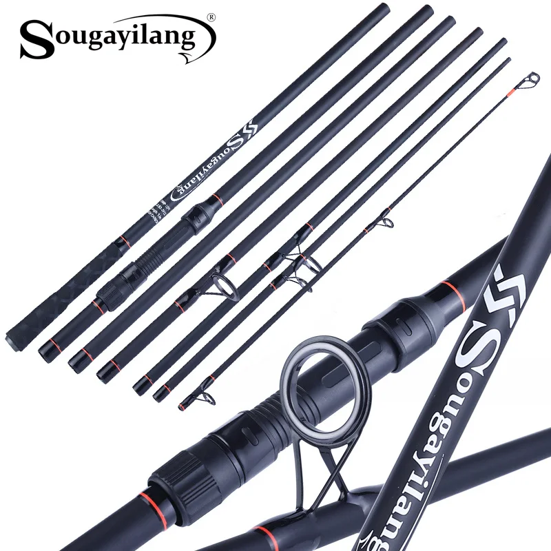 

Sougayilang Carp Rod High Quality Portable 6/7 Sections Rod Ultralight Carbon Fiber Spinning Carp Fishing Pole Freshwater Tackle