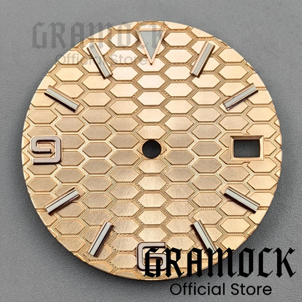 Детали для часов Gramock 29 мм, циферблат земного типа, номерной знак со стрелками, зеленыйBGW9, светящийся, подходит для NH35, NH36, механизм, дата на 3 часа (art.: 3920cf53192eb) - 3920cf53192eb
