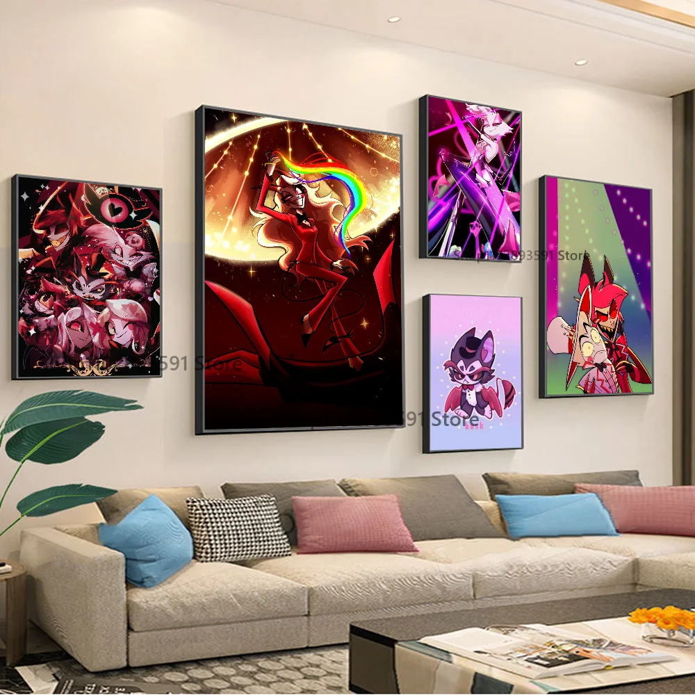 1pc HazbinS H-Hotels AlastorS Poster HD Posters Home Room Bar Cafe Decor Art Wall Painting Picture