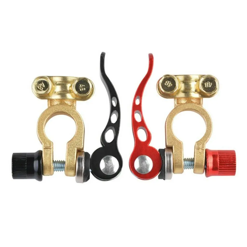 

2x Car Battery Terminals 12V Auto Battery Terminal Connector Battery Bornes Cable Terminal Adapter Copper Clamps Clip Screw