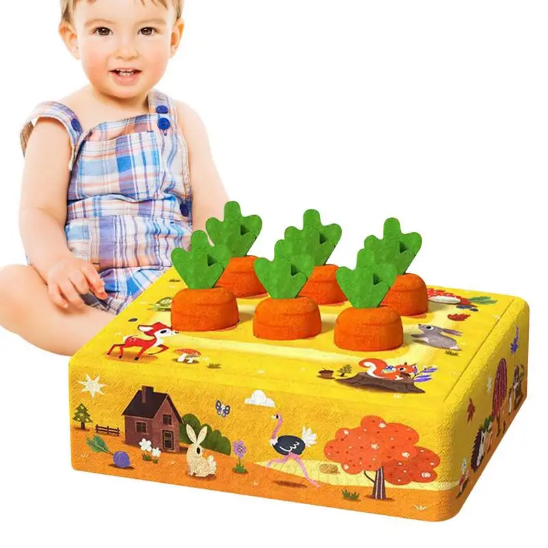 

Toddler Carrot Harvest Game Montessori Educational Carrot Toys Biteable Shape Sorting Game Carrots Harvest Preschool Toy