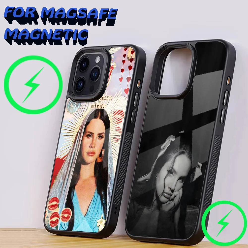 Чехол для телефона L-Lana Del R-Rey Singer iPhone 15 14 13 12 11 Plus Pro Max Mini Magsafe с магнитной