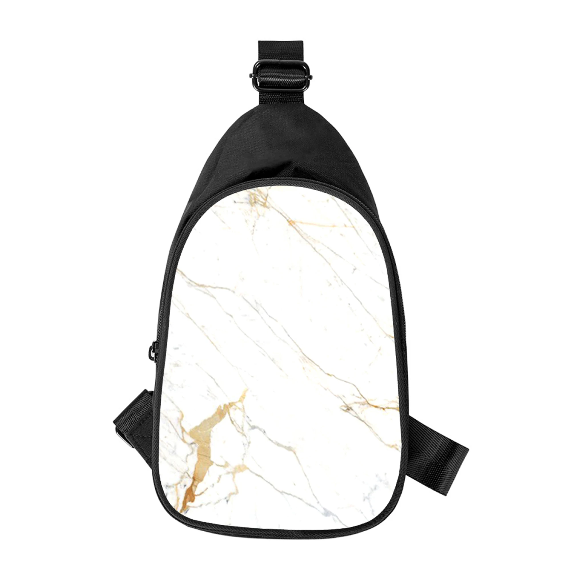 marble stone veins 3D Print New Men Cross Chest Bag Diagonally Women Shoulder Bag Husband School Waist Pack Male chest pack