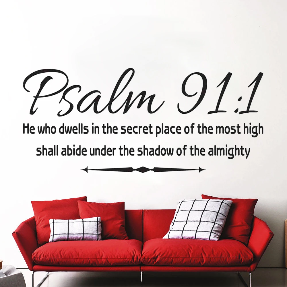 

Psalm 91:1 Wall Decals He Who Dwells In The Secret Place Scripture Quotes Stickers Vinyl Bedroom Livingroom Decor Murals DW14347