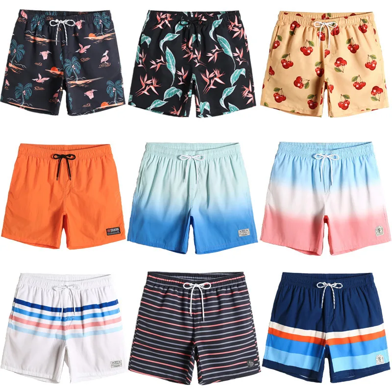 Summer Beach Shorts Men Hawaii Casual Coconut Tree Print Seaside Sport Shorts Lightweight Breathable Party Short Pants Holiday