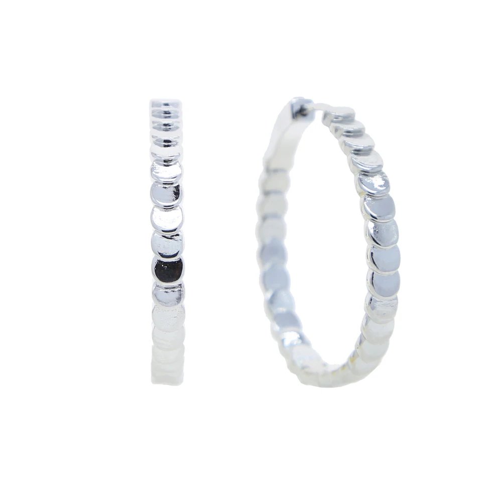 

Large Big 35mm Hoop earring with simple circle round band huggie hoops earring with gold silver plated for women lady wedding