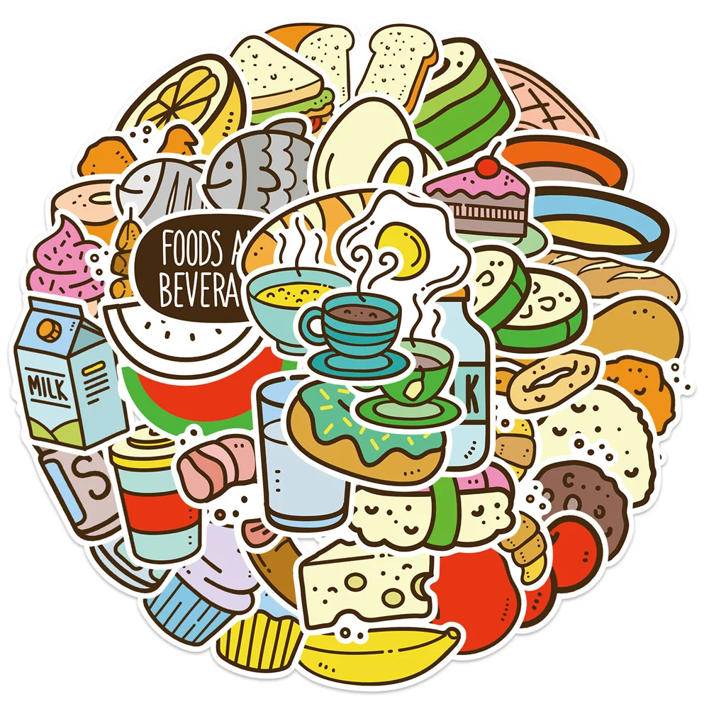 

10/30/50 шт., водонепроницаемые наклейки в виде десертов