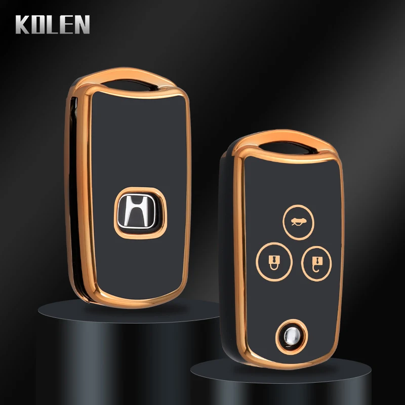 

New TPU Car Flip Key Case Cover Shell For Honda Civic Fit Accord CRV HRV Jazz Odyssey For Acura TL TSX ZDX RSX CRZ 2 3 Buttons