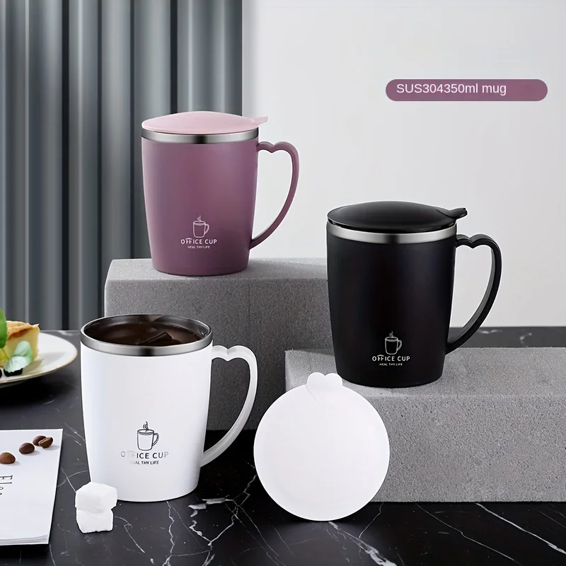 Кружка из нержавеющей стали с крышкой подходит для офиса чашки водой портативная