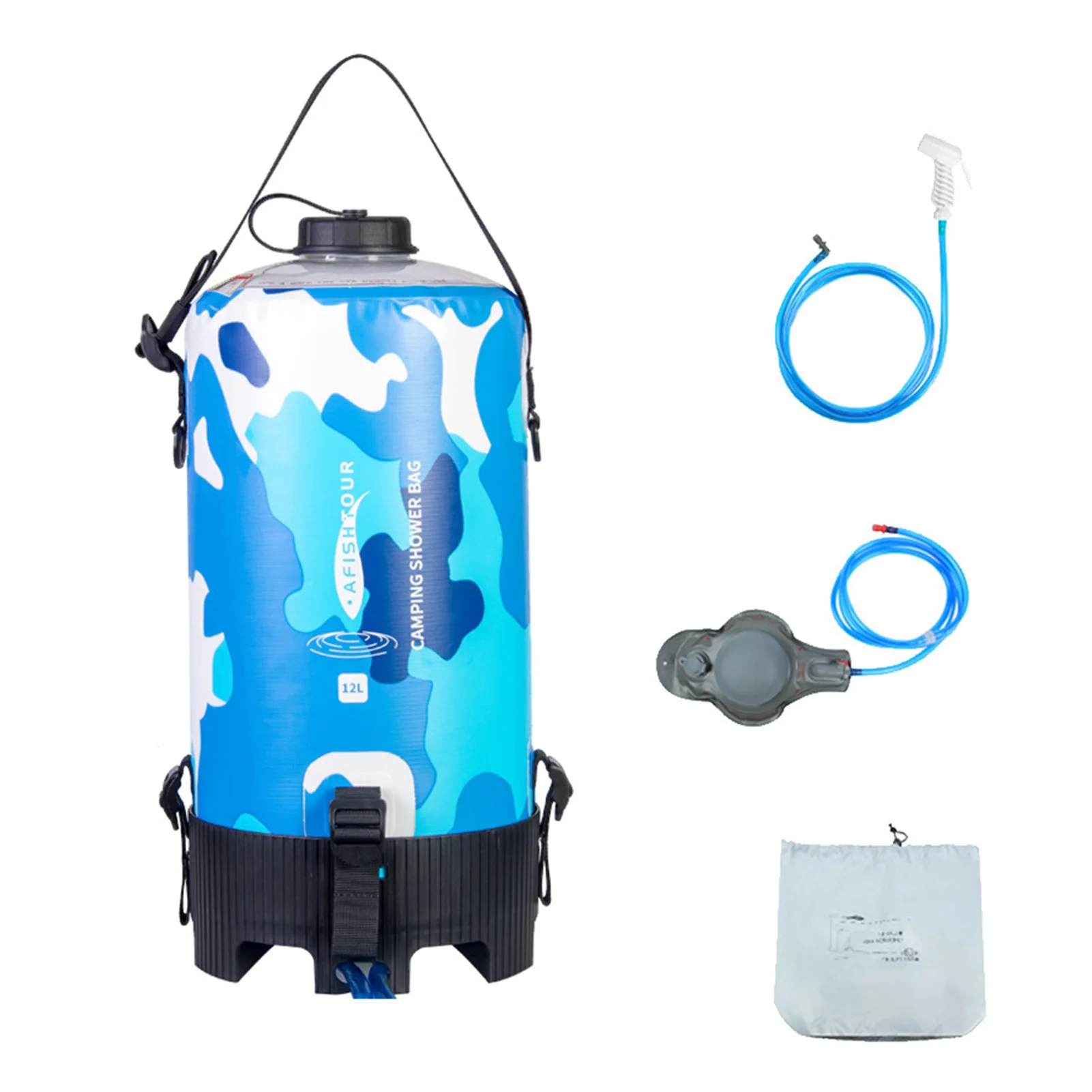 

Портативная душевая сумка, легкий герметичный мешок для душа из ПВХ, 12 л, многофункциональный походный мешок для воды с насадкой