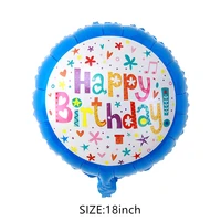 18 inch round happy birthday aluminum foil balloon 22 inch 4d helium ball baby 1 year old anniversary decoration ball