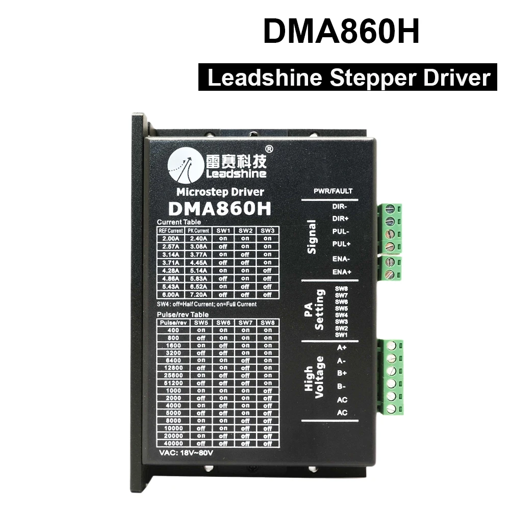 

Leadshine 2 Phase Stepper Driver DMA860H 18-80VAC 2.4-7.2A for CNC Machine Co2 Laser Cutting