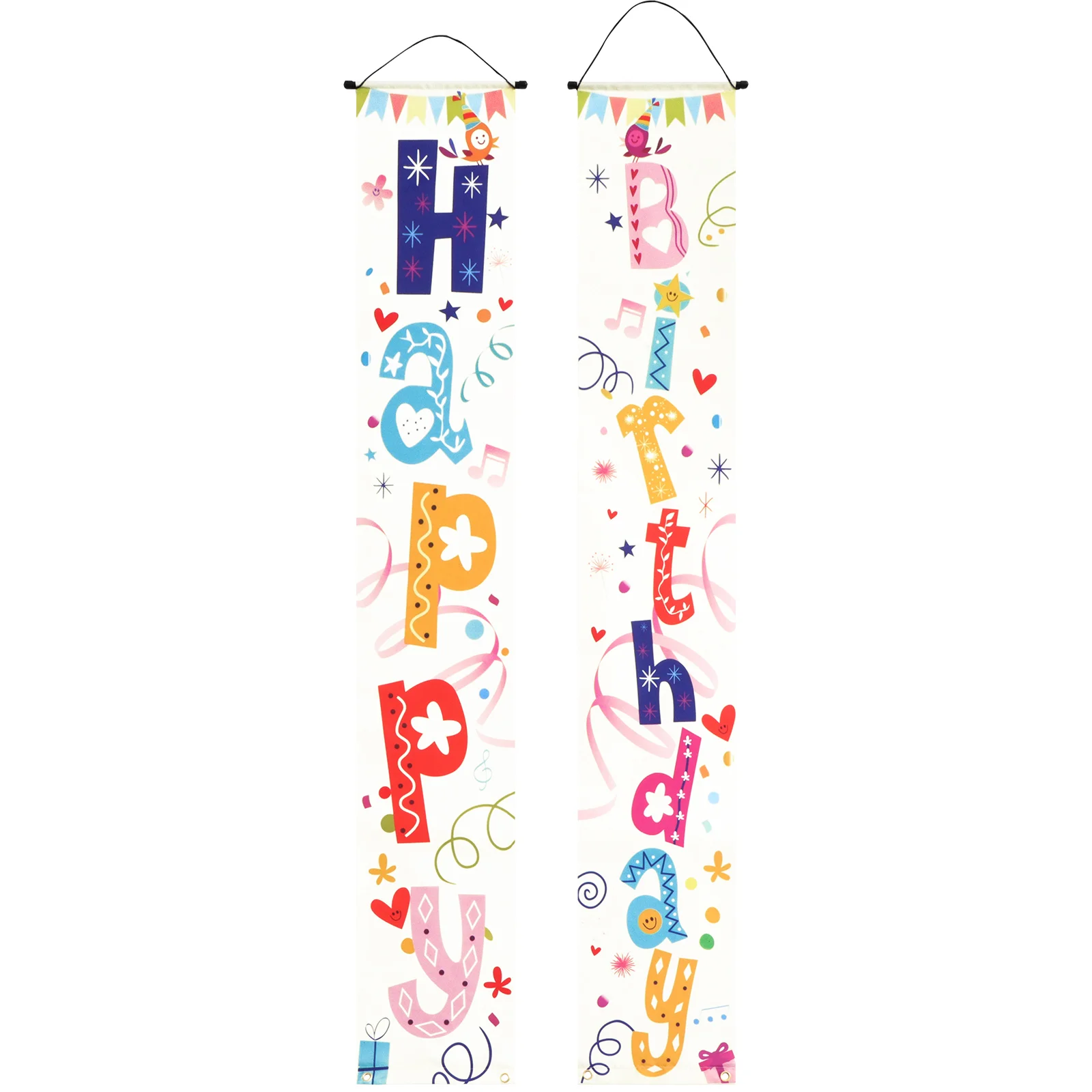 

Birthday Party Curtain Colorfast Porch Sign Door Pendant Garland Decor Banner Couplet Polyester Baby Happy