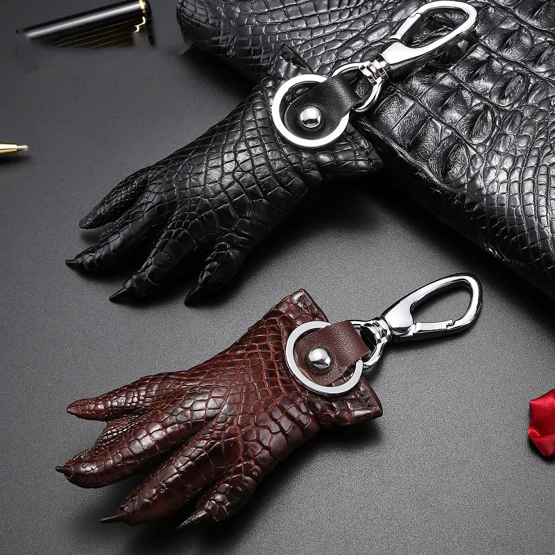 

Crocodile Leather Claw Key Chain Handmade Car Animal Claw Keyring Car Key Men Leather for Keys Organizer