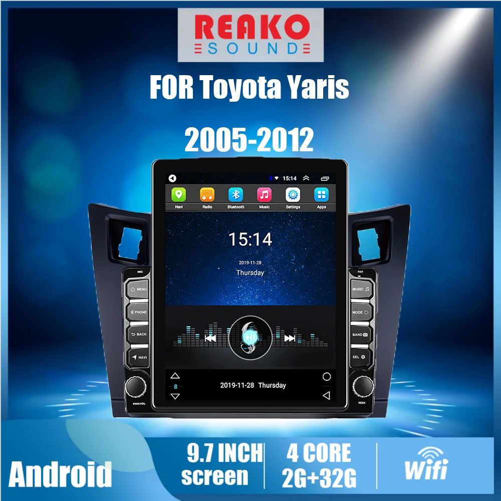 

Автомагнитола 4G Carplay Android для Toyota Yaris 2005-2012, 2 Din, экран 9,7 дюйма Tesla, автомобильный мультимедийный плеер, GPS-навигатор, стерео