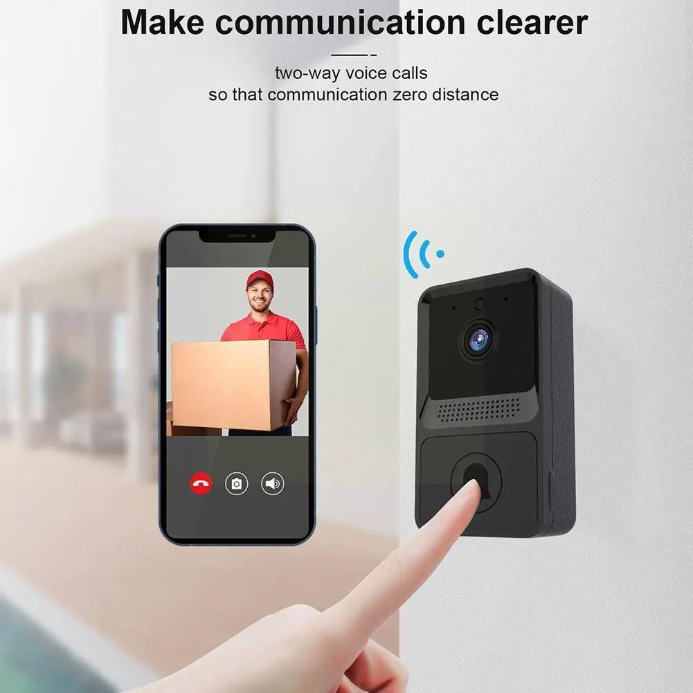 

Camera Wifi Wireless Doorbell Wifi Remote Home Intercom Camera Bell Night With Ir Two-way Door Security I1h5