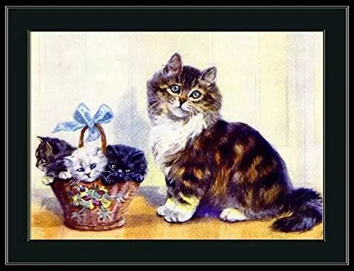 Wall Poster English Tabby Persian Cat Kittens Art Decor Door Tin Signs | Plaques &