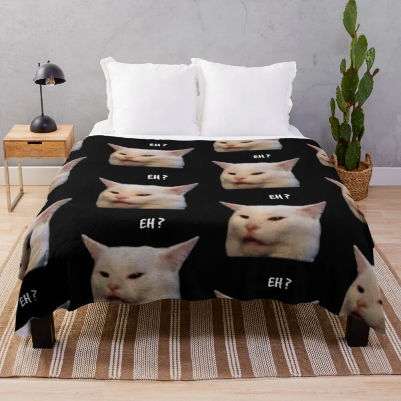 

Smudge the cat, table cat -funny memes Throw Blanket Stuffed Blankets