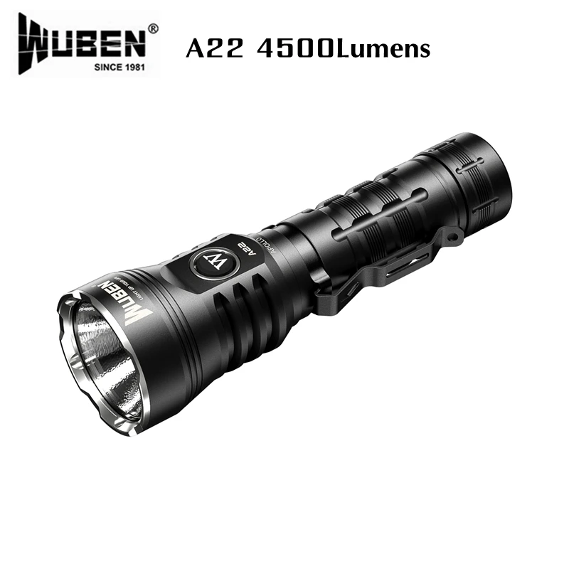WUBEN A22 ультра-яркий перезаряжаемый фонарик 4500 люмен жесткий свет